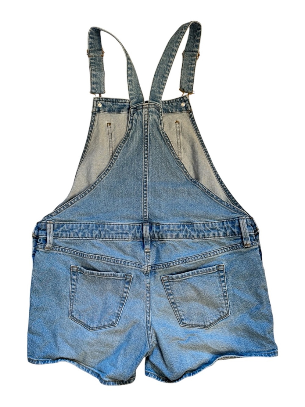 Isabel Maternity Bib Overalls Jean light adjustable Denim shortalls Shorts Sz 4 - Picture 3 of 6